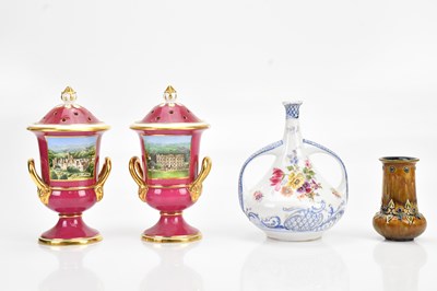 Lot 1372 - ROYAL DOULTON; a miniature Artware vase of...