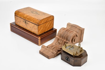 Lot 462 - A Victorian walnut sewing box, a reproduction...
