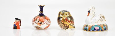 Lot 1283 - ROYAL CROWN DERBY; two animal form...