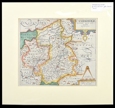Lot 1768 - WILLIAM KIP; a 17th century hand coloured map...