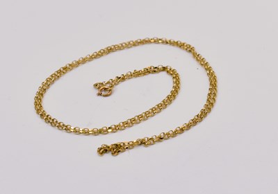 Lot 565 - A 9ct gold chain necklace, length 60cm, 2.7g.