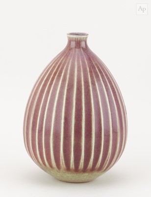 Lot 480 - PETER LANE (born 1932); a fluted porcelain...