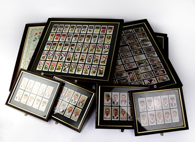 Lot 589 - Nine framed and glazed Players Cigarette Cards...