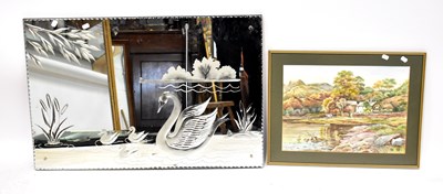 Lot 783 - W. GARSIDE; a scenic watercolour, signed and...