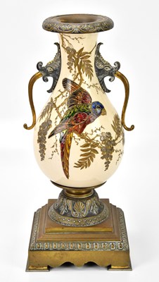 Lot 1317 - A late 19th century hand painted vase with...
