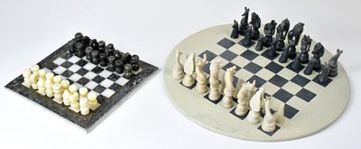 Lot 330 - Two chess sets with boards, comprising a...