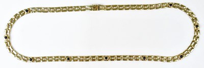 Lot 605 - An Italian 9ct yellow gold square link...
