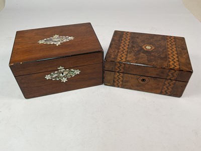 Lot 736 - A mahogany and mother of pearl inlaid...