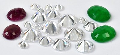 Lot 586 - A group of loose gemstones, comprising two...