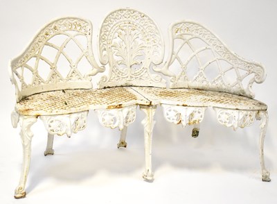 Lot 107 - A Victorian-style cast iron garden bench with...