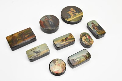 Lot 532 - Nine Victorian hand painted and transfer...
