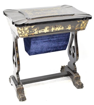 Lot 17 - A 19th century Chinese export lacquer...