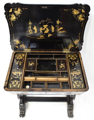 Lot 17 - A 19th century Chinese export lacquer...