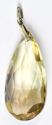 Lot 609 - A large c.1970s facet cut pear-shaped citrine...