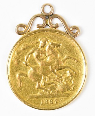 Lot 610 - A Victorian double sovereign, 1887, with...