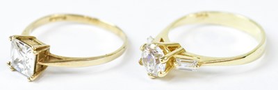 Lot 588 - A 9ct yellow gold ring set with a Cubic...