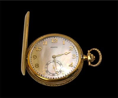 Lot 585 - ZENITH; an 18 carat gold full hunter...