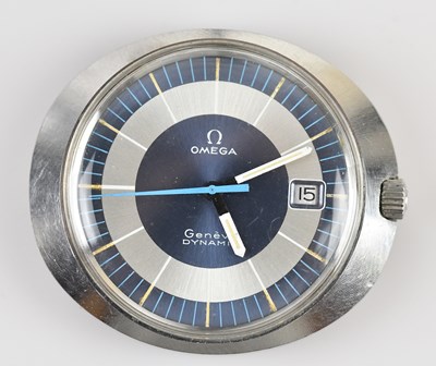 Lot 1148 - OMEGA; a vintage Omega Dynamic, blue, with...