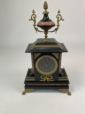 Lot 288 - A 19th century French mantel clock, with gilt...
