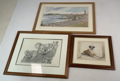 Lot 392 - A 20th century watercolour, Plymouth Hoe,...