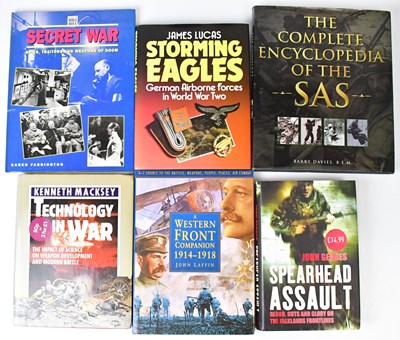 Lot 498 - Two boxes of military themed books, mainly WWI...