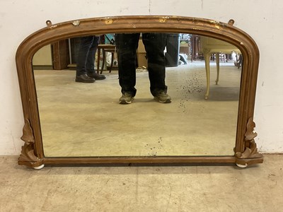 Lot 552 - An overmantel mirror, height 68cm, width 110cm.