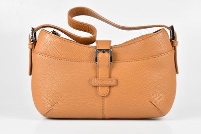 Lot 1345 - LOEWE; a Senda pebbled tan leather shoulder...