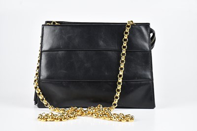 Lot 1347 - SALVATORE FERRAGAMO; a black calfskin leather...