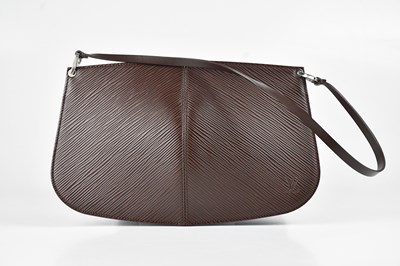 Lot 1332 - LOUIS VUITTON; a brown epi leather demi-lune...
