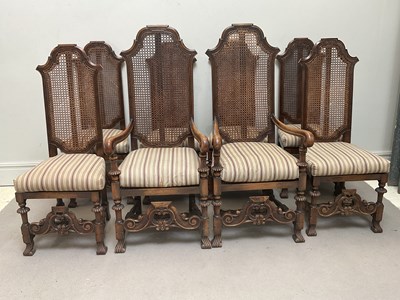 Lot 1056 - A set of eight 17th century style carved and...
