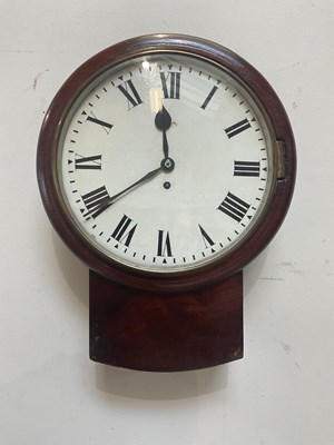 Lot 1349 - A 19th century mahogany drop dial wall clock,...