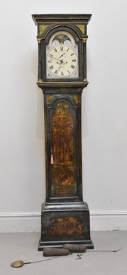 Lot 1336 - A George III and later oak longcase clock, the...