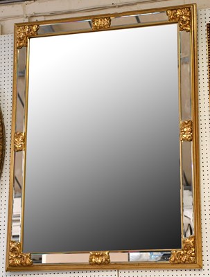 Lot 1006 - A modern gilt frame wall mirror, with panelled...