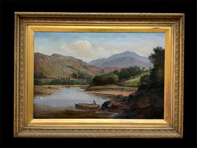 Lot 2318 - C WALKER; oil on canvas, landscape with cattle...