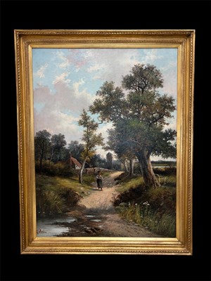 Lot 2316 - G PERRIN; late 19th century oil on canvas,...