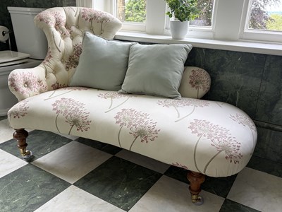 Lot 1171 - A Victorian mahogany chaise lounge, with...