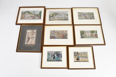 Lot 2041 - Eight framed Macclesfield silks, including the...