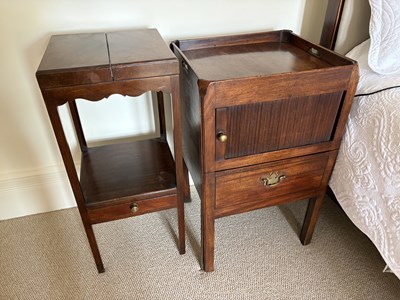 Lot 1203 - A George III mahogany tray top night commode,...