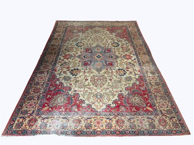 Lot 1383 - A Caucasian wool carpet, worked with an all...