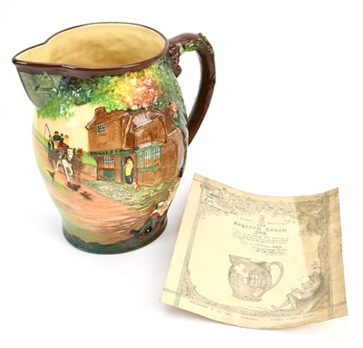 Lot 1520 - ROYAL DOULTON; 'The Regency Coach' jug, No...