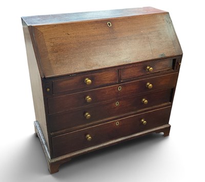 Lot 156 - A Georgian mahogany bureau, with fall front...