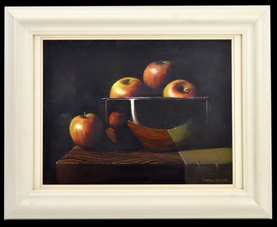 Lot 2293 - GORDON DAVIES; pastel, still life of fruit,...