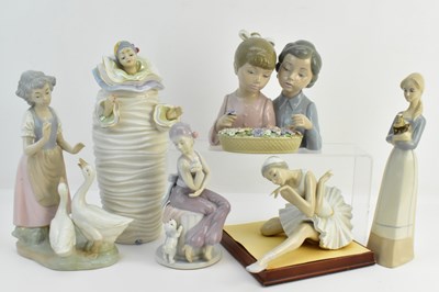 Lot 151 - Six high gloss porcelain figures comprising a...