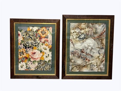 Lot 2295 - ITALIAN SCHOOL; watercolour, leopard among...