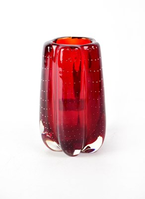 Lot 710 - WHITEFRIARS; a circa 1960s ruby glass...