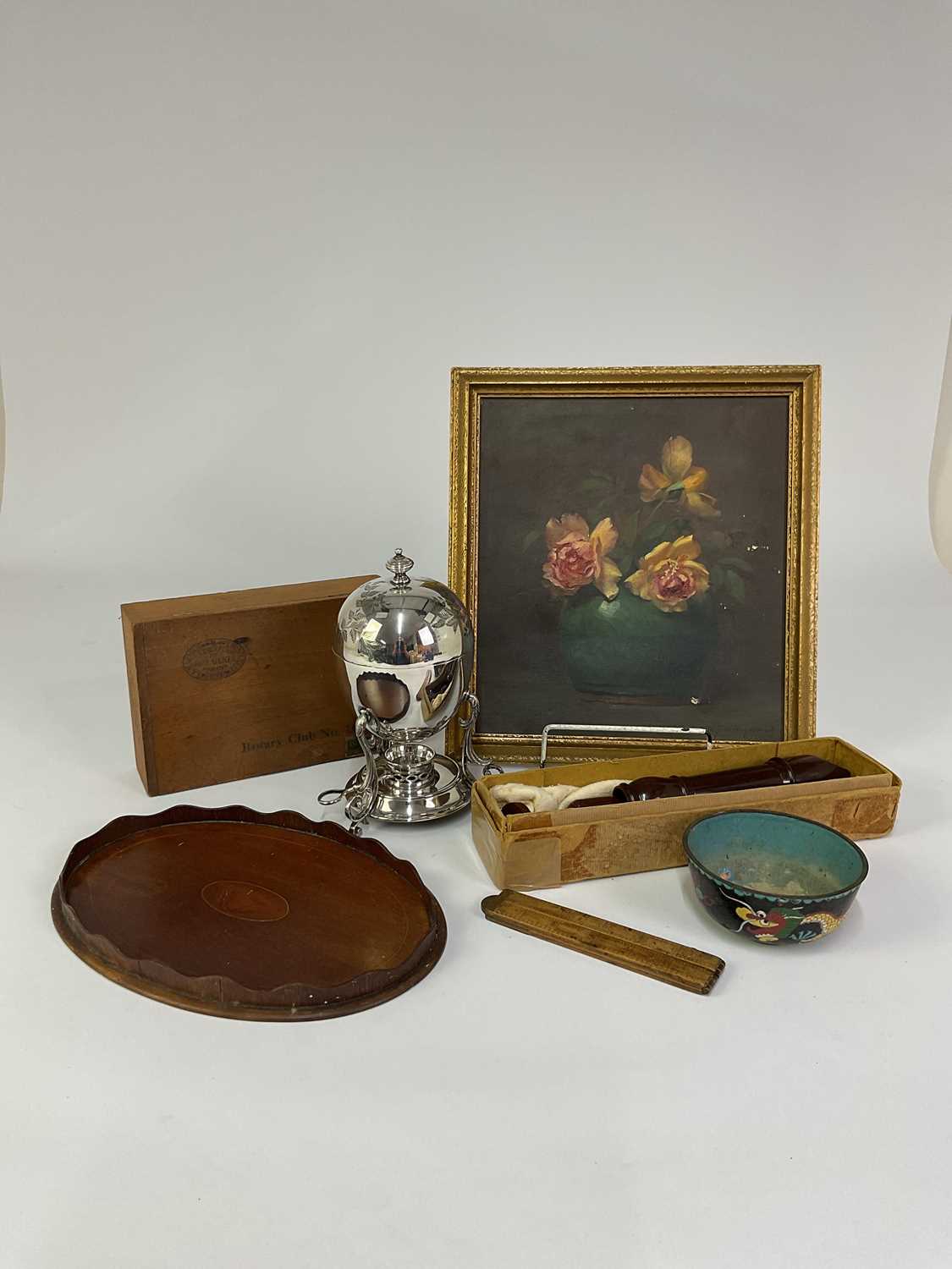 Lot 35 - A group of collectors' items comprising an oil...