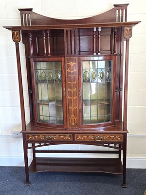 Lot 52 - A large Edwardian Art Nouveau mahogany display...
