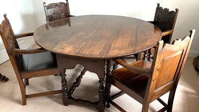 Lot 8 - A 17th /18th century oak gateleg table, with...