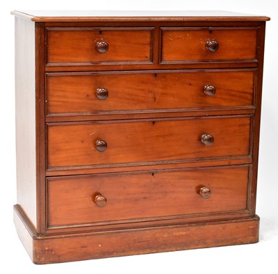 Lot 73 - A Victorian mahogany chest of two over three...
