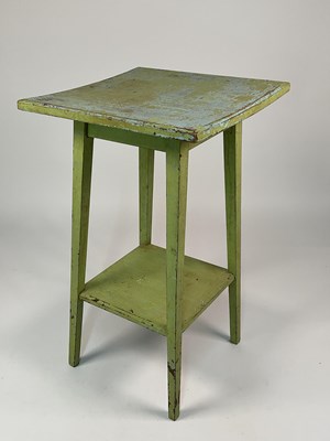 Lot 742 - A wooden painted side table with lower tier,...